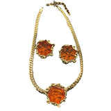 Women's Irregular Lava Real Gold-plated Copper Chain Ear Clip Fashion Suit Necklaces Aaria Tees