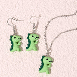 Women's Li Cute Fun Simple Little Dinosaur Personalized Necklaces Aaria Tees