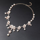 Branch Shape Pearl Ethnic Style Retro Clavicle Chain Bridal Necklaces Aaria Tees