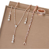 Women's Fashion Light Luxury Zircon Clavicle Chain Design Rhinestone Necklaces Aaria Tees
