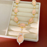 Diamond Resin Oval Light Luxury Minority Clavicle Chain Refined Necklaces Aaria Tees