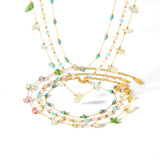 Irregular Natural Stone Gold Stainless Steel Necklaces Aaria Tees