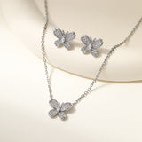 Women's Clover Diamond In The Debris Butterfly Necklaces Aaria Tees