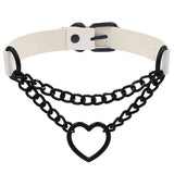 Neckband Fashion Leather Love Heart Collar Necklaces Aaria Tees