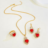 Personality Heart Shape Rhinestone Shiny Bride Necklaces Aaria Tees