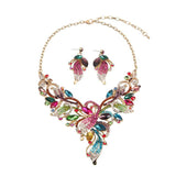 Women's Painting Oil Bright Crystal Suite Dress Necklaces Aaria Tees