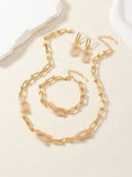 Women's Gold Inlaid Zircon U-shaped Stainless Steel Bamboo Buckle Necklaces Aaria Tees