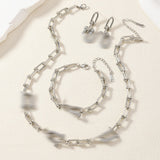 Women's Gold Inlaid Zircon U-shaped Stainless Steel Bamboo Buckle Necklaces Aaria Tees
