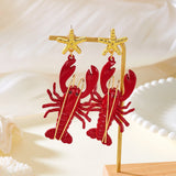 Women's Red Lobster Style Suite Ocean Vacation Exaggerated Necklaces Aaria Tees