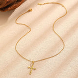 Women's Cross Stainless Steel Clavicle Chain Exquisite Simple Personalized Necklaces Aaria Tees