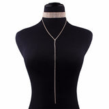 Women's Claw Chain Diamond Long Rhinestone Collar Necklaces Aaria Tees