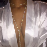 Women's Claw Chain Diamond Long Rhinestone Collar Necklaces Aaria Tees