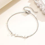 Women's Stainless Steel Clavicle Chain Letter Mother's Necklaces Aaria Tees
