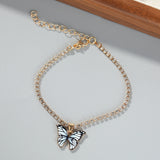 Trendy Pearl Butterfly Fashion Oil Dripping Necklaces Aaria Tees
