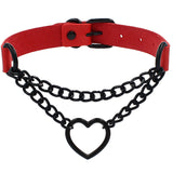 Neckband Fashion Leather Love Heart Collar Necklaces Aaria Tees
