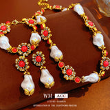 Women's Diamond Flower Pearl Light Luxury Minority Clavicle Necklaces Aaria Tees