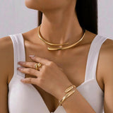 Geometric Design Three-piece Female Affordable Luxury Fashion Necklaces Aaria Tees