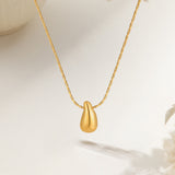 Fashion Korean Style Niche Water Drop Female Simple Personality Gold-plated Necklaces Aaria Tees