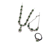 Women's Retro Fashion Suit Emerald Full Diamond Simple High Necklaces Aaria Tees