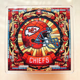 KC Chiefs Football Stained Glass Acrylic Holder Aaria Tees