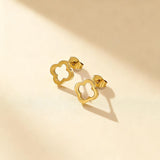 Stainless Steel Clover Flower Hollow Ear Gold Light Necklaces Aaria Tees
