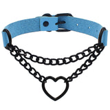Neckband Fashion Leather Love Heart Collar Necklaces Aaria Tees