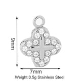 Stainless Steel Inlaid Zircon Clover Lucky Necklaces Aaria Tees