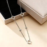 Stainless Steel Clover Flower Hollow Ear Gold Light Necklaces Aaria Tees