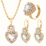 Personality Heart Shape Rhinestone Shiny Bride Necklaces Aaria Tees