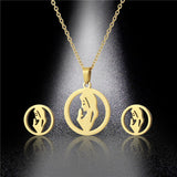 Mother's Day Stainless Steel Suite Clavicle Necklaces Aaria Tees