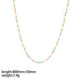 Irregular Natural Stone Gold Stainless Steel Necklaces Aaria Tees