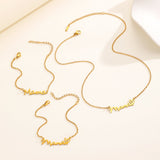Women's Stainless Steel Clavicle Chain Letter Mother's Necklaces Aaria Tees