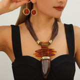 Classy Exaggerated Irregular Imitation Turquoise Suite Necklaces Aaria Tees