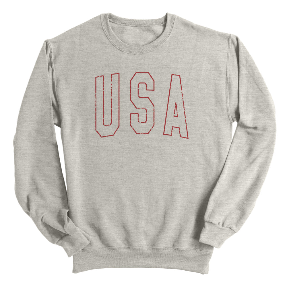 USA Collegiate Solid White (Front) - Aaria Tees Aaria Tees