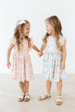 Fluttering Butterflies Flutter Sleeve Twirl Dress - Aaria Tees Aaria Tees