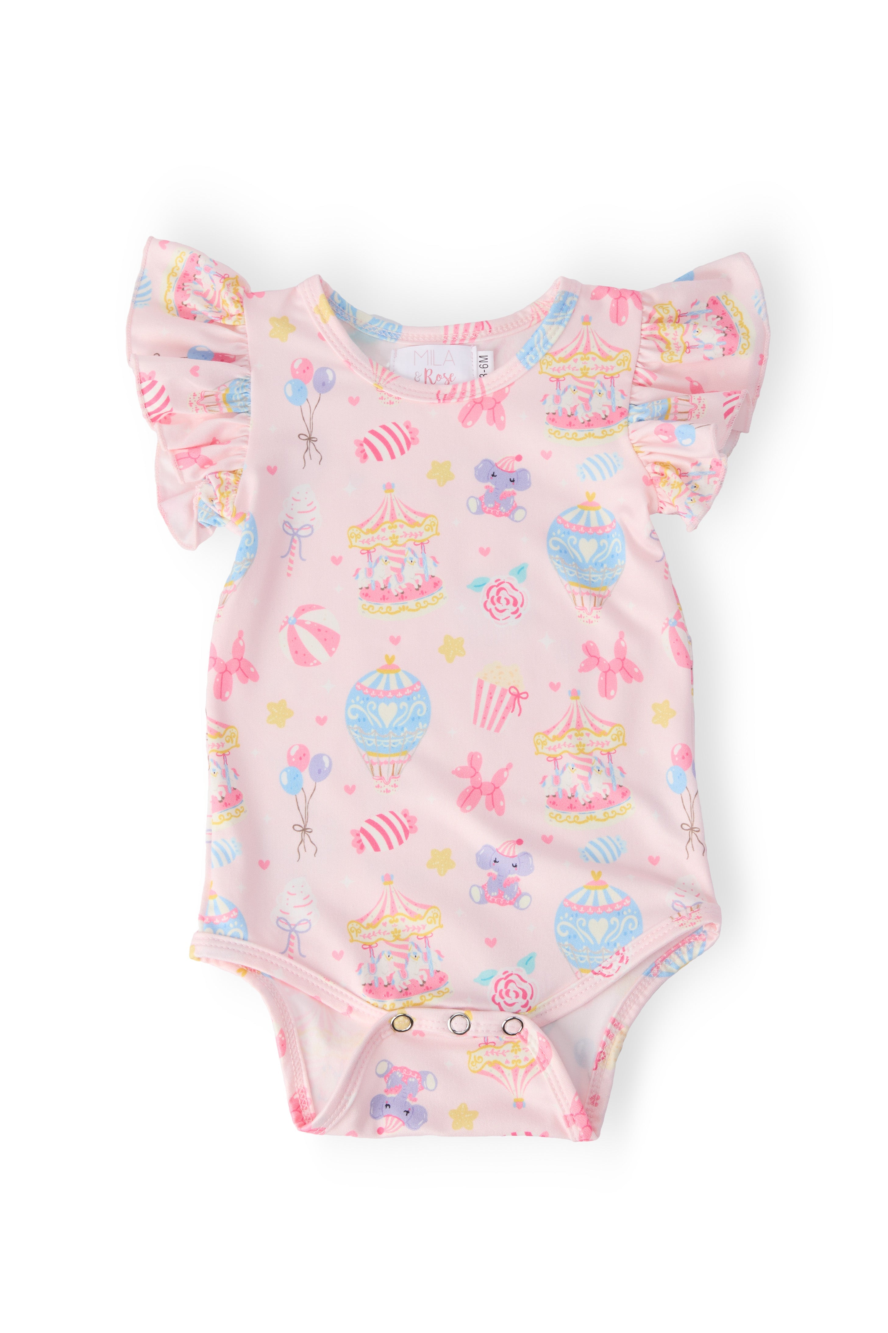 Off to the Circus S/S Flutter Bodysuit - Aaria Tees Aaria Tees