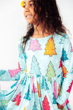 Oh Christmas Tree L/S Pocket Twirl Dress - Aaria Tees Aaria Tees