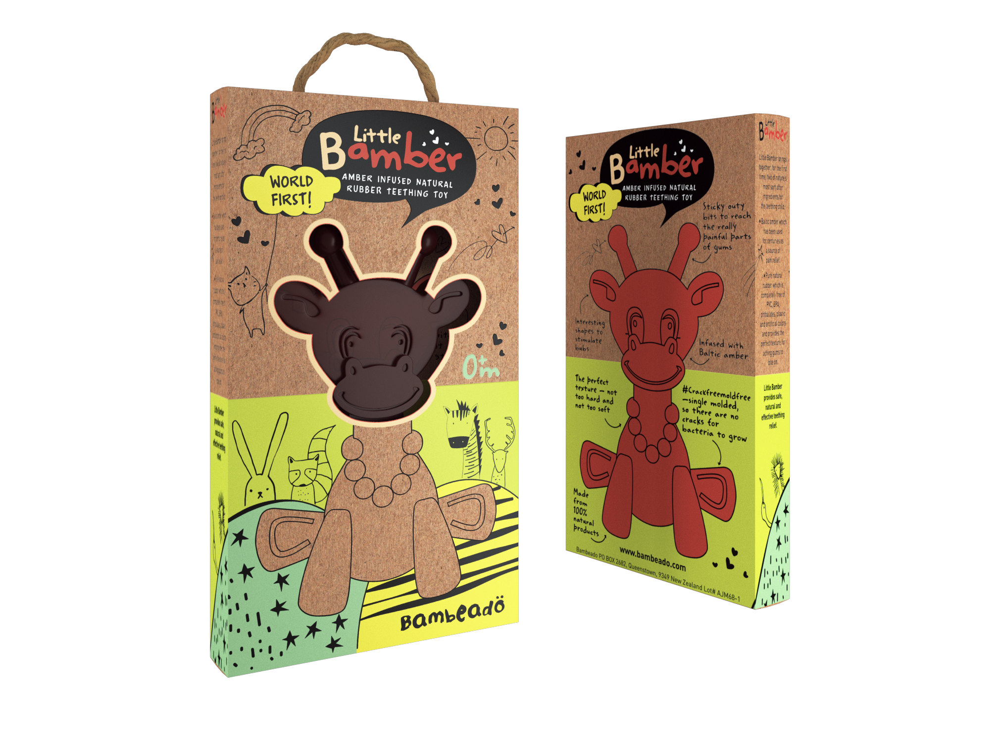 The Little Bamber - Natural Rubber & Baltic Amber Teething Toy - Aaria Tees Aaria Tees