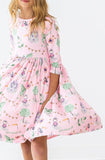 Once Upon a Time 3/4 Sleeve Pocket Twirl Dress - Aaria Tees Aaria Tees