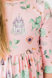 Once Upon a Time 3/4 Sleeve Pocket Twirl Dress - Aaria Tees Aaria Tees