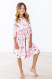 Once Upon a Time 3/4 Sleeve Pocket Twirl Dress - Aaria Tees Aaria Tees