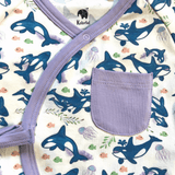 Orca Kimono Long Sleeve Romper | Organic Pima Cotton - Aaria Tees Aaria Tees