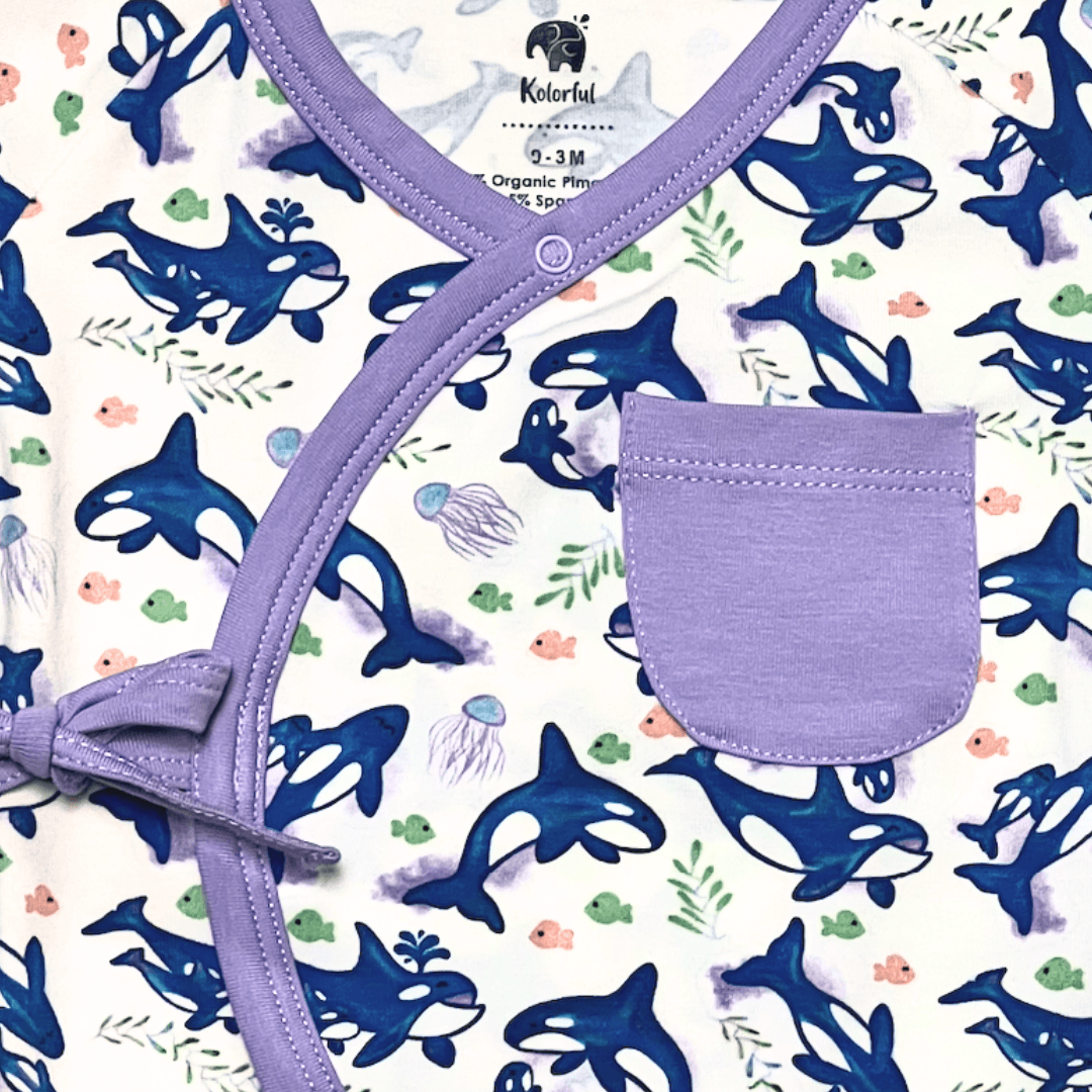 Orca Kimono Shorty Romper | Organic Pima Cotton - Aaria Tees Aaria Tees