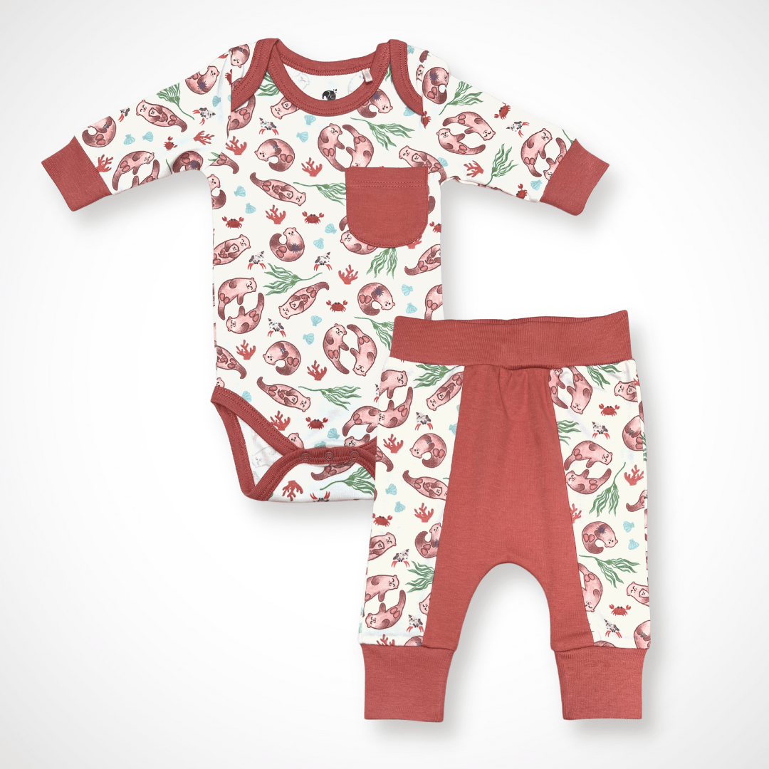 Otter Long Sleeve Bodysuit and Pant | Organic Pima Cotton - Aaria Tees Aaria Tees