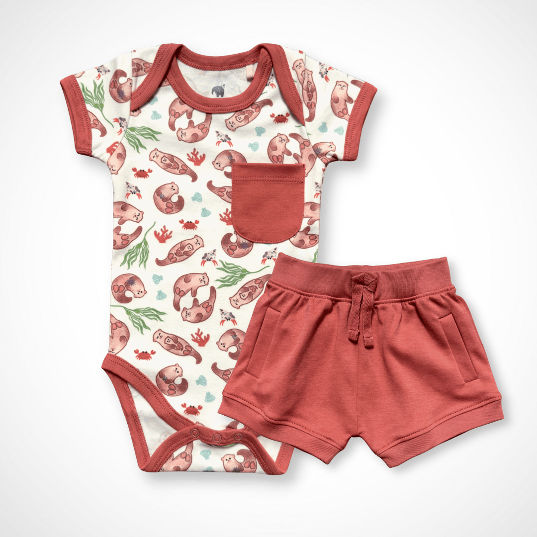 Otter Bodysuit and Shorts | Organic Pima Cotton - Aaria Tees Aaria Tees