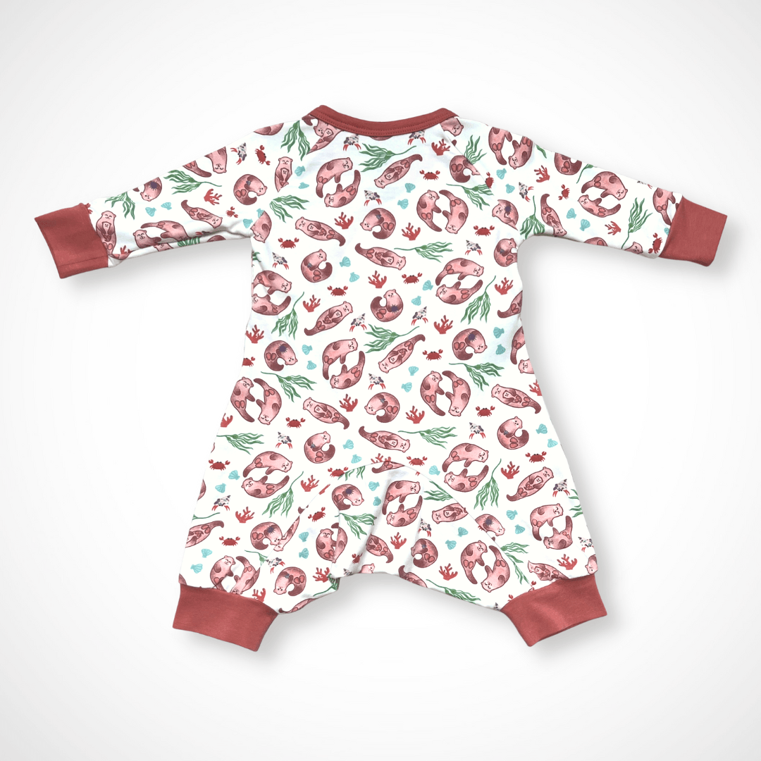 Otter Kimono Long Sleeve Romper | Organic Pima Cotton - Aaria Tees Aaria Tees