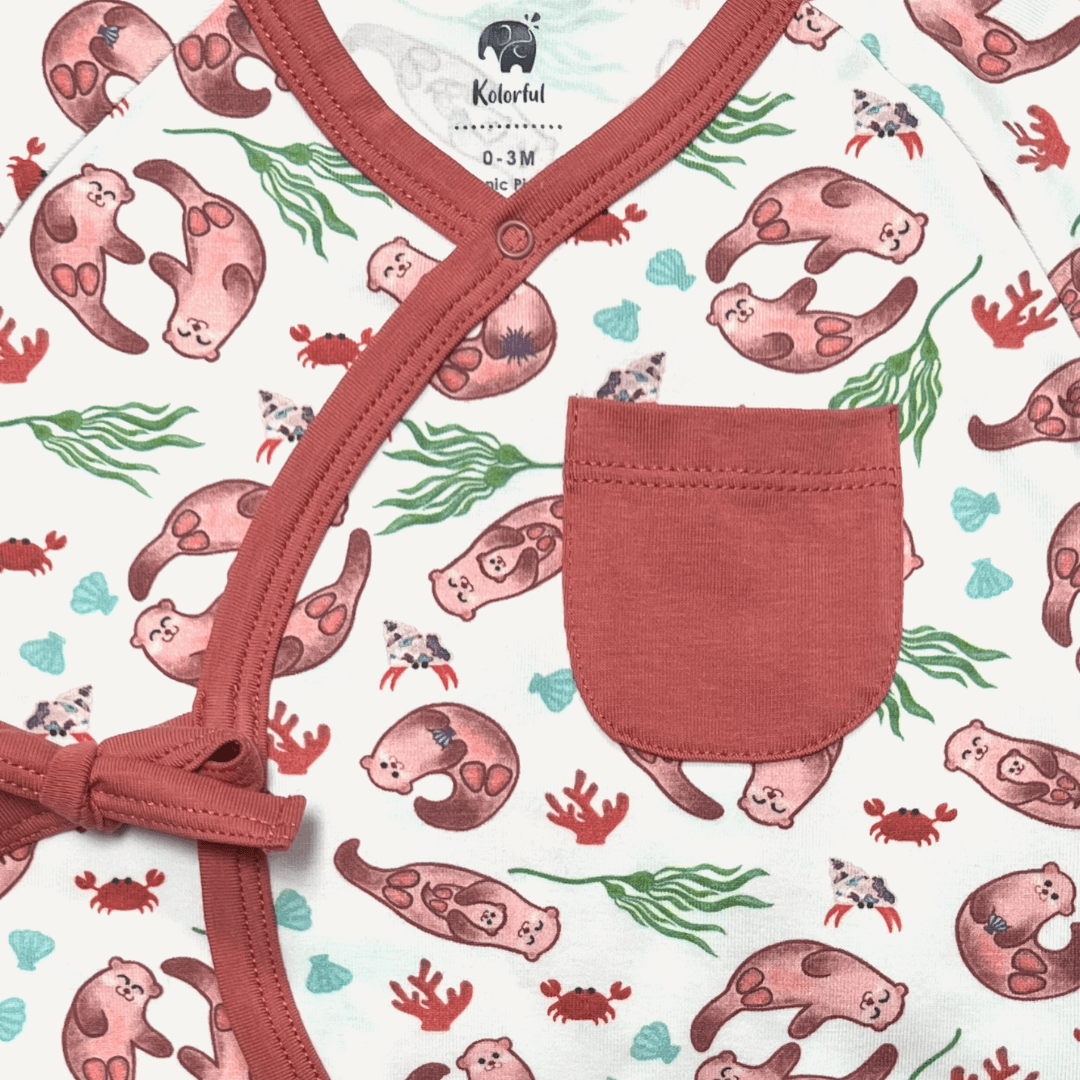 Otter Kimono Long Sleeve Romper | Organic Pima Cotton - Aaria Tees Aaria Tees