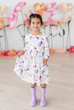 Out of this World 3/4 Sleeve Pocket Twirl Dress - Aaria Tees Aaria Tees