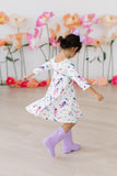 Out of this World 3/4 Sleeve Pocket Twirl Dress - Aaria Tees Aaria Tees