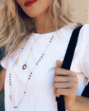 Black Spinel Necklace Layering Set Aaria Tees